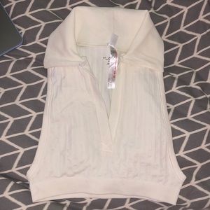 Out from Under Sleeveless Collard Cream Top